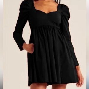 Abercrombie & Fitch Poplin Long Sleeve Babydoll Dress
